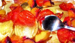 baked fennel and plums