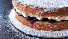 blueberry and cream sponge cake