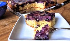 blueberry upside down polenta cake