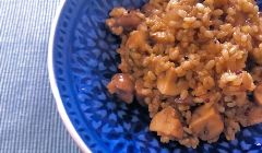 brown rice with mushrooms