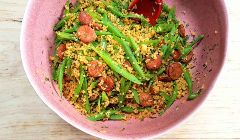 bulgur with chorizo and beans