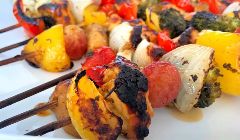 halloumi and vegetable skewers