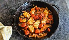 monkfish with chorizo and mushrooms