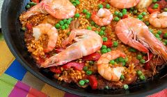 chicken and prawn paella