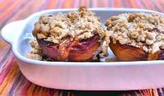 baked peach crumble