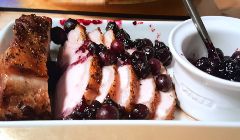 Pork roast with blueberry sauce