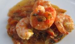 prawns with stewed tomatoes