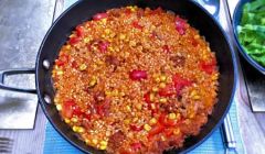 rice with corn and chorizo