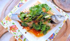 steamed oriental sea bass