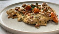 turkey steaks with chanterelles