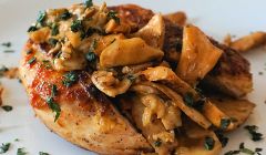 guinea fowl with mushrooms