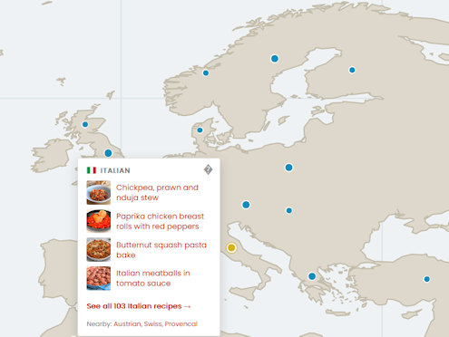 Recipe world map
