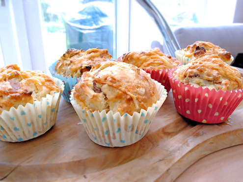 bacon apple and cheese muffins