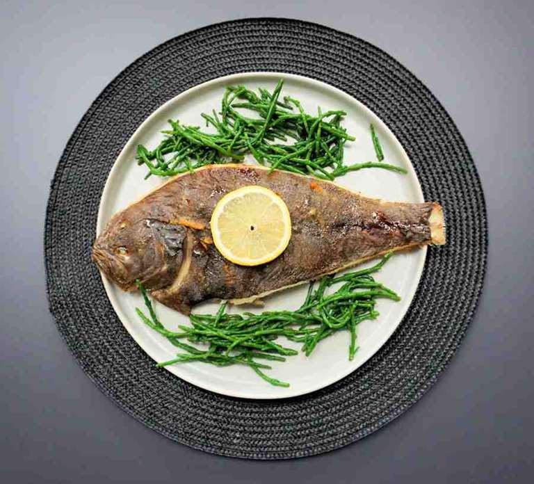baked brill with basil cuisinefiend.com