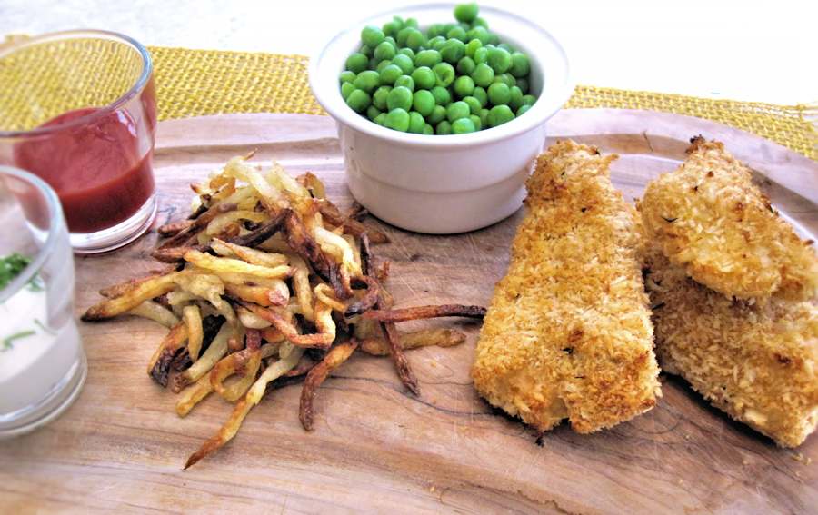 Baked fish and chips