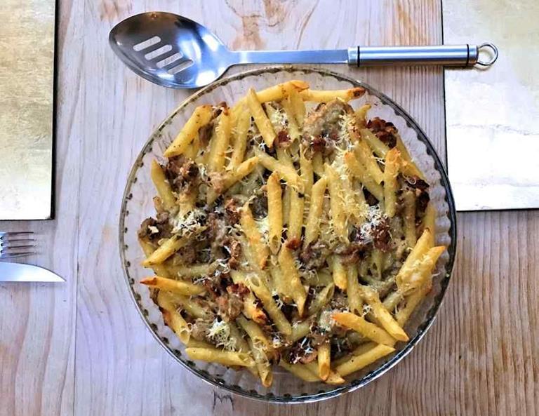 pancetta and aubergine pasta al forno cuisinefiend.com