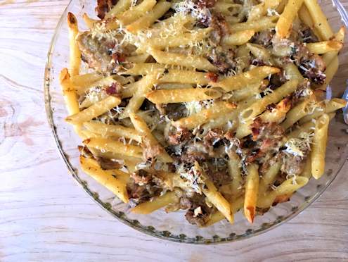 baked aubergine ziti