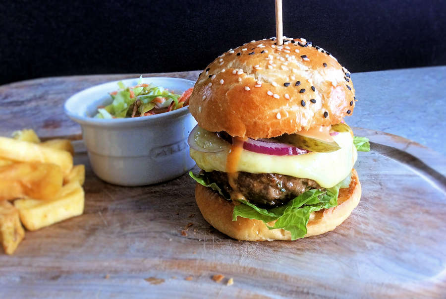 Homemade beef burgers