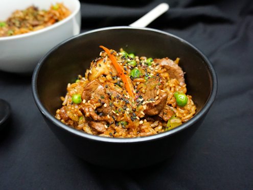 beef and shiitake fried rice