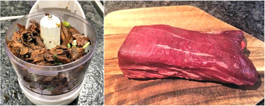 Beef fillet and mushrooms