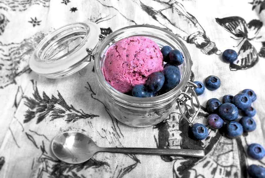 Blueberry frozen yoghurt