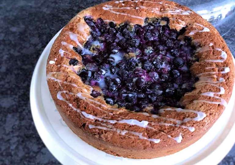 Blueberry poppy cake