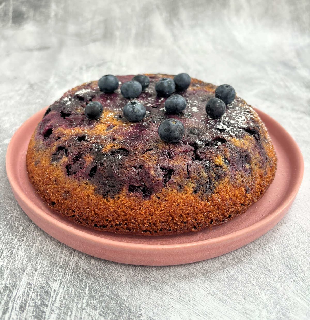blueberry upside-down polenta cake cuisinefiend.com