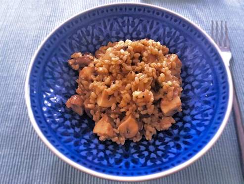 brown rice with mushrooms