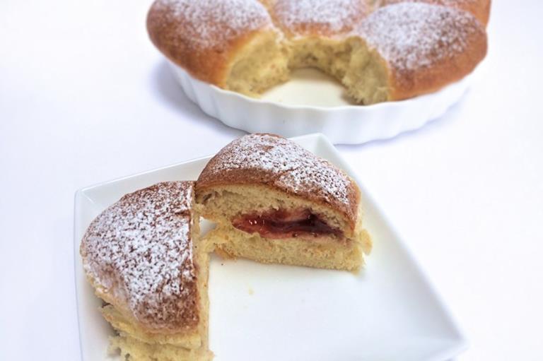 Buchteln, Austrian baked, jam filled doughnuts