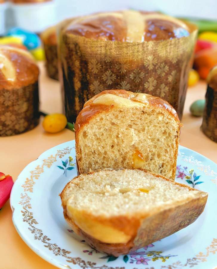 Easter hot cross panettone