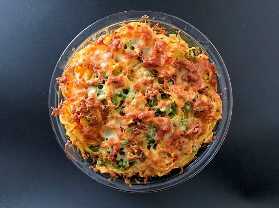 tagliatelle carbonara bake cuisinefiend.com