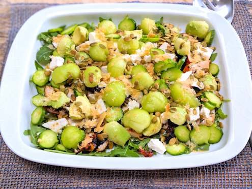 chicken feta and melon salad