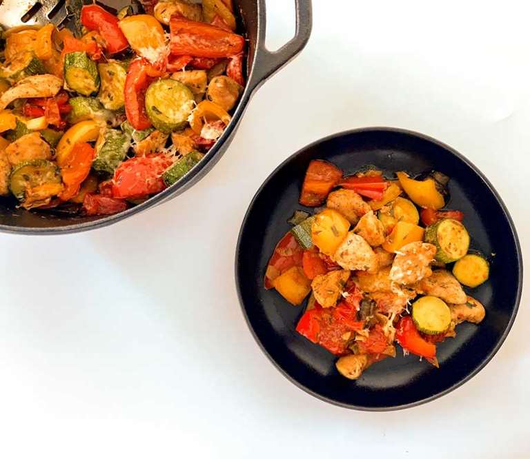 chucnky chicken ratatouille cuisinefiend.com