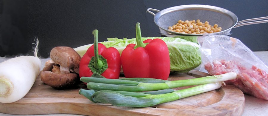 Chickpea salad ingredients