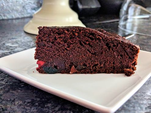 chocolate and glace cherry cake