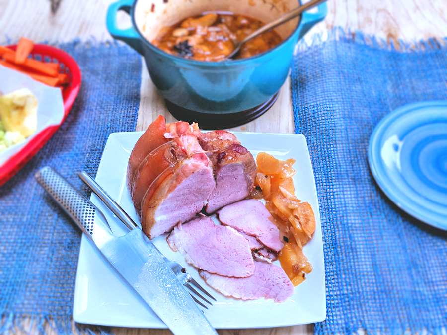 Cider braised ham