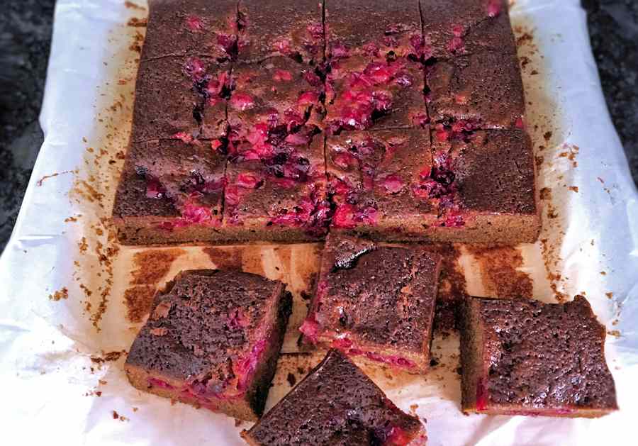 Cranberry gingerbread cake