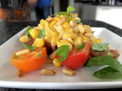 creamed sweetcorn with tomatoes