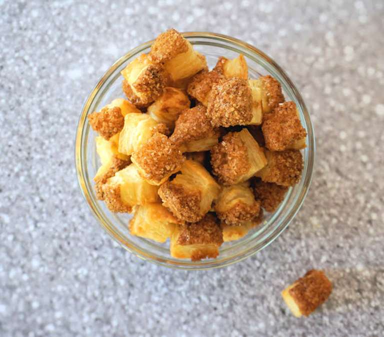crunchy puff pastry sugar bites cuisinefiend.com