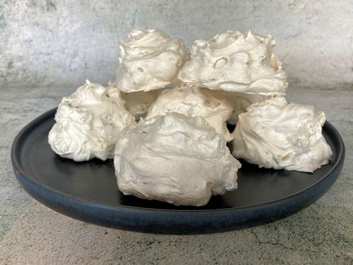 date and walnut nougat meringues