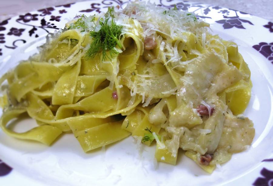 Fennel and Gorgonzola fettuccine