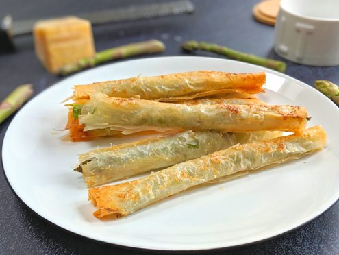 filo wrapped asparagus