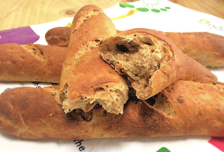 Sage and parmesan flute bread