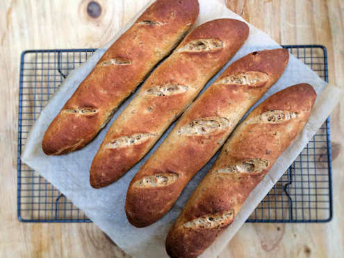 flutes with sage and parmesan