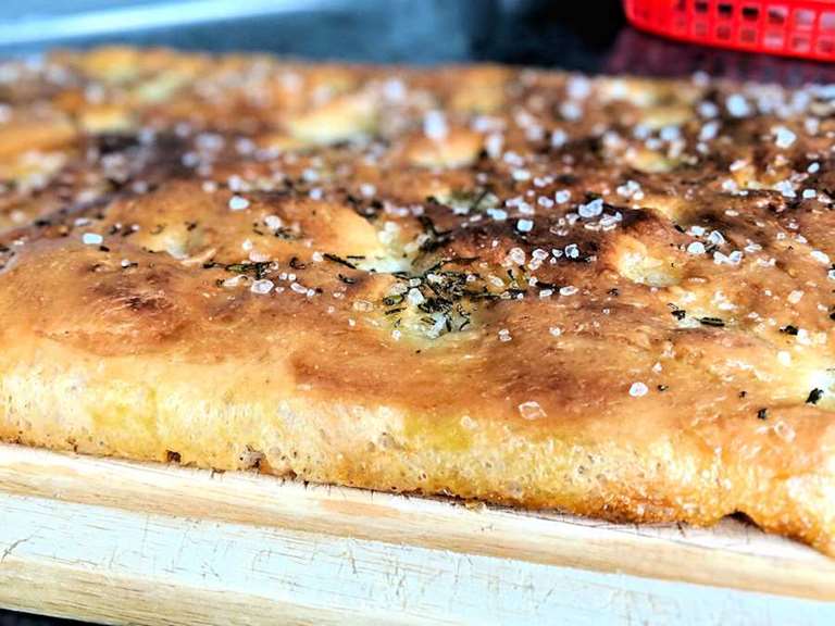 homemade plain Italian focaccia