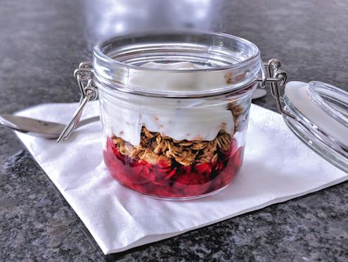 fruit and oat breakfast bowl