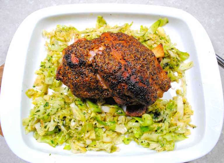 ham hock with plum sauce cuisinefiend.com