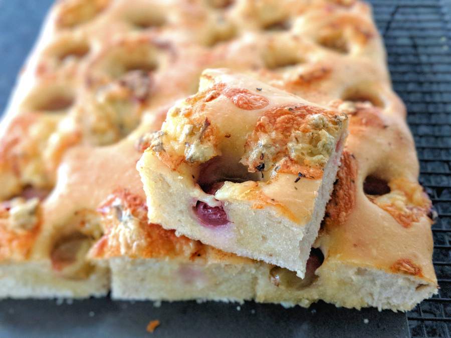 Grape and cheese focaccia