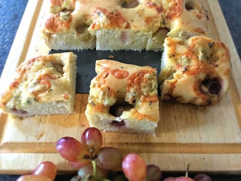 grape and cheese focaccia