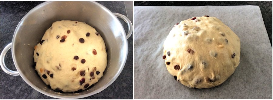 Proving julekake bun
